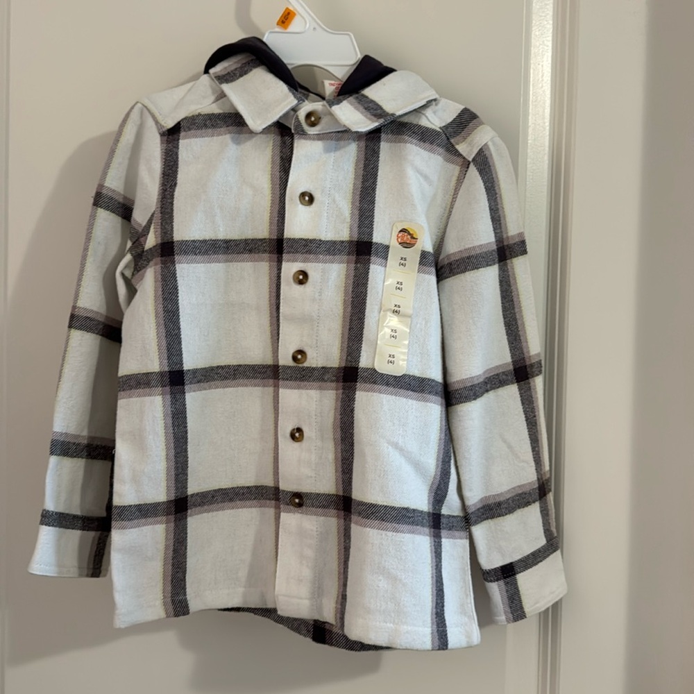 NWT tag long sleeve boys shirt with hood